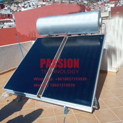 calentador de agua solar termal solar de la placa plana del colector de la capa 200L de la pantalla plana de Sun del titanio azul azul del colector 300L