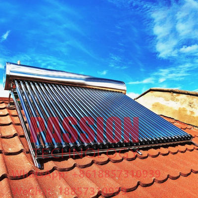 Calentador de agua solar de acero inoxidable 316L 300L tubo de calor a presión colector solar